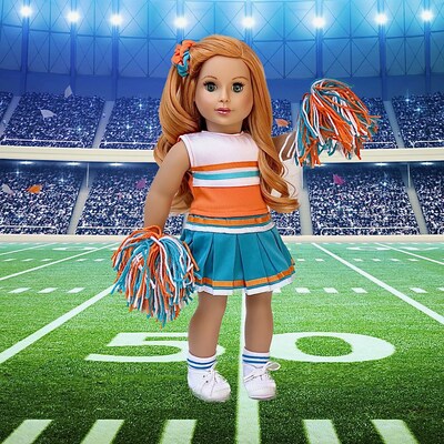 Cheerleader Doll Clothes for 18 inch Doll 6 Piece Outfit Blouse Skirt Headband Pompons Socks and Shoes MakerPlace by Michaels